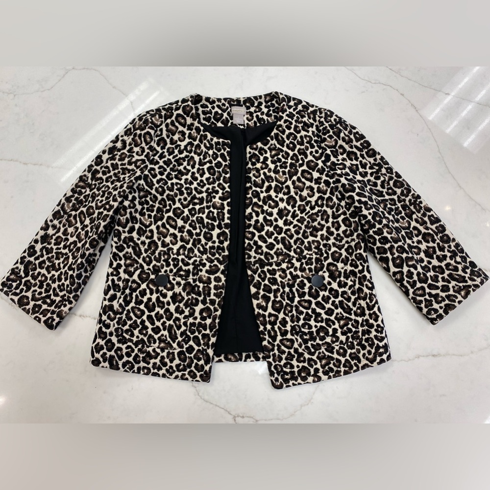 Chicos Ladies posh leopard print jacket